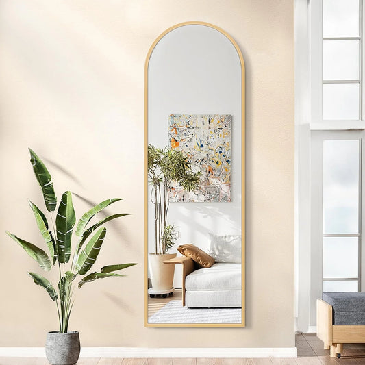 Arched Gold Frame 59"x16" Floor Dresser Mirrors for living Bed Bath Office Room wall