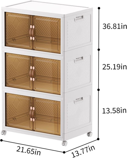Cocosity 3 Pack Closet Organizers and Storage for Clothing, Books, Bedding and Toys White
