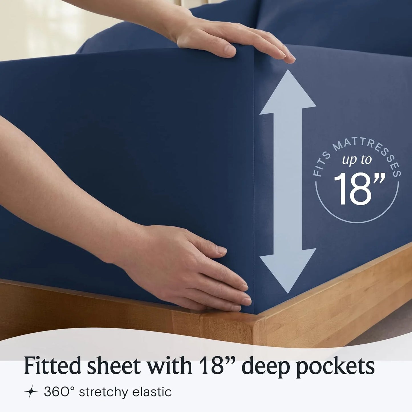 Bed Sheets Set with 6 Pieces，Extra Soft Made from Microfiber Deep Pocket Sheet Set, King Navy