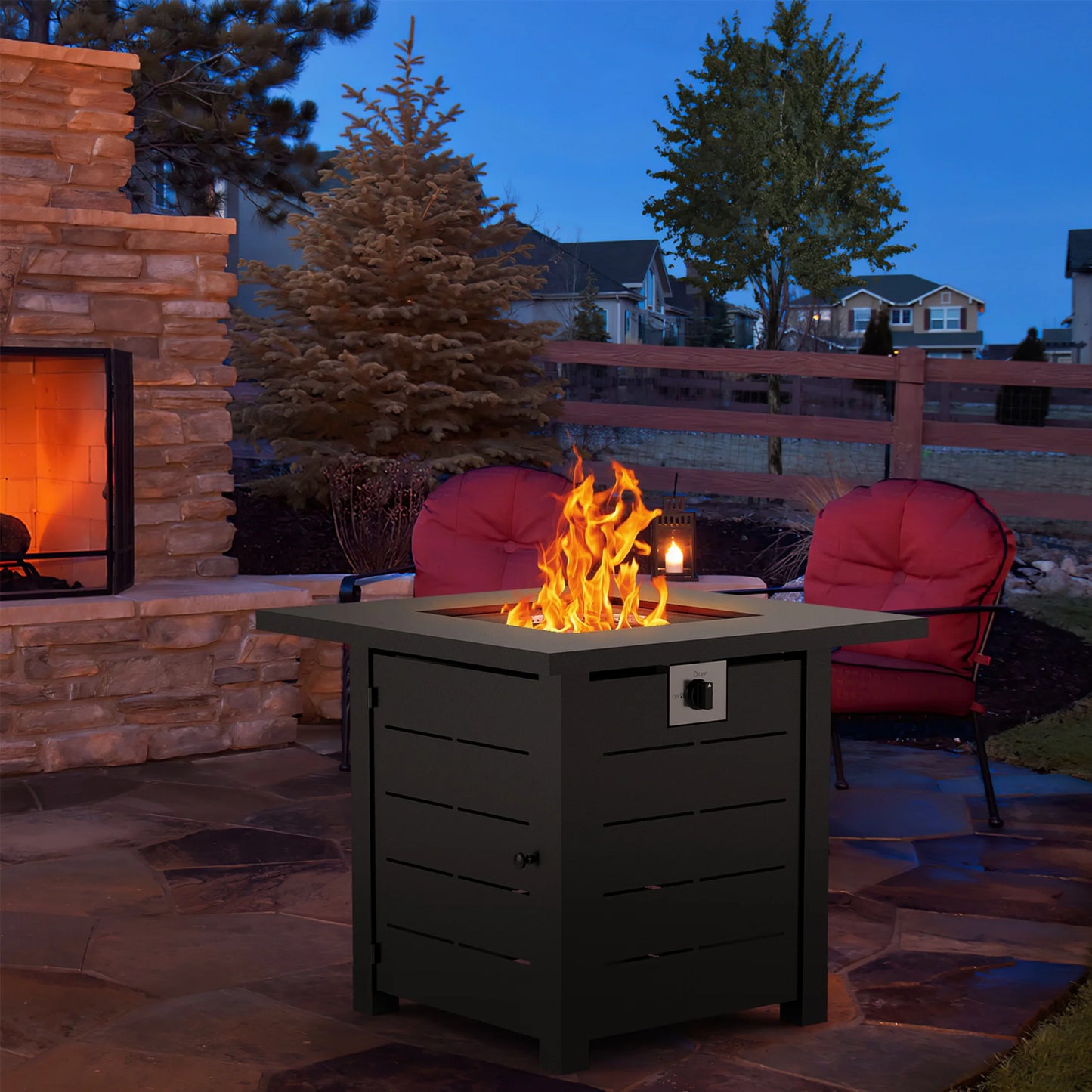 28 inch 50,000 BTU Propane Fire Pits Table for Outdoor, Outside Patio Deck and Garden