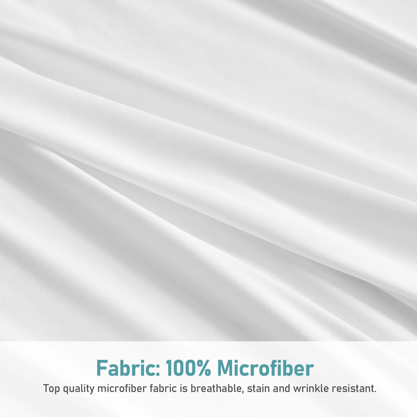 6 Piece Comfort Microfiber Bed Sheets for Queen Size Bedding for Hotel Home Apartment School Bedding White