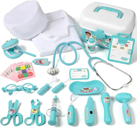 22-Piece Deluxe Pretend Medical Set With Real Stethoscope For Kids Ages 3-8