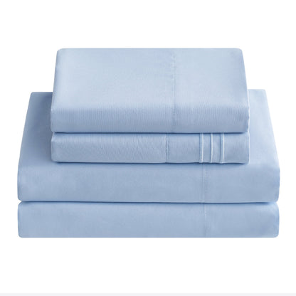 Bed Sheets Set with 6 Pieces，Extra Soft Made from Microfiber Deep Pocket Sheet Set, Full Blue